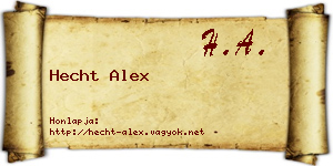 Hecht Alex névjegykártya
